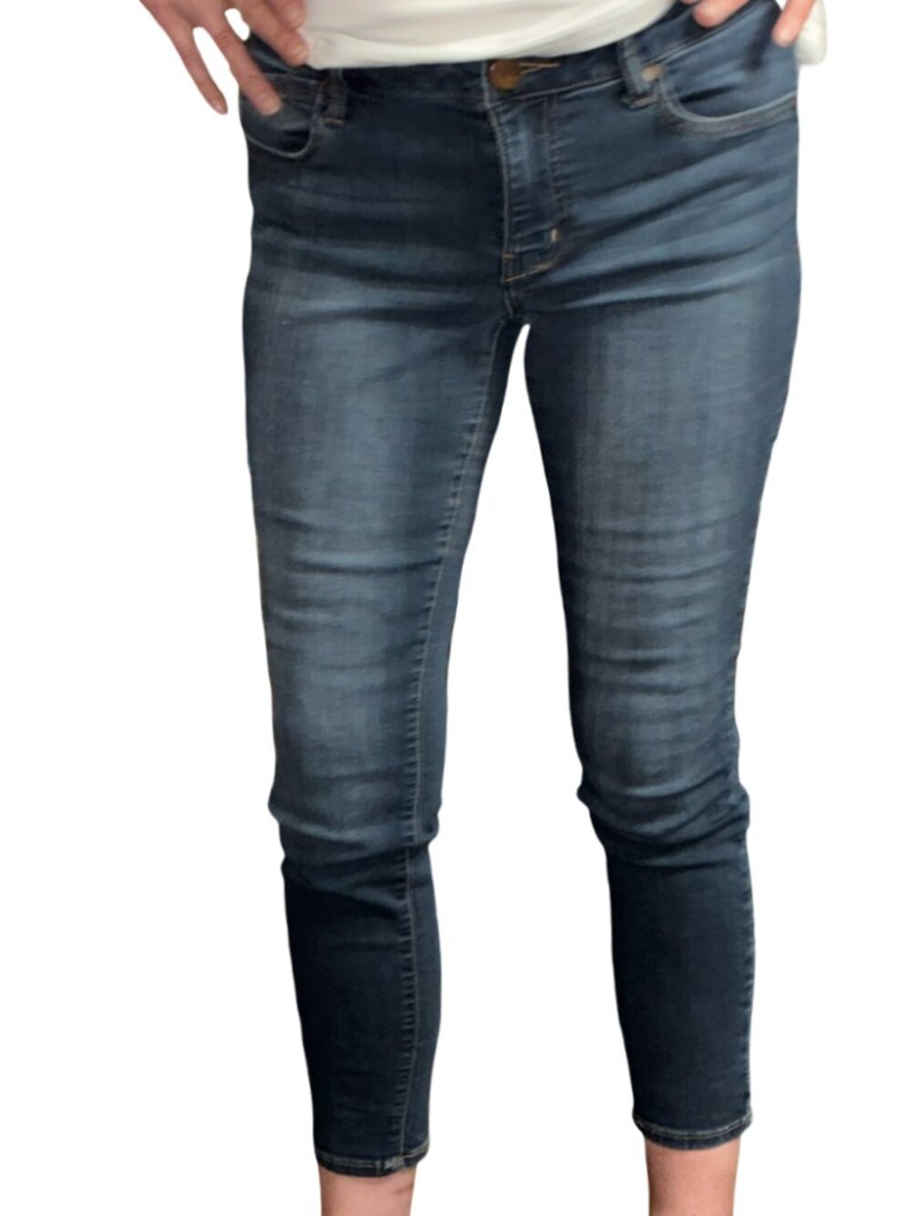 Sz.8*1822*Cropped Blue Skinny Jeans--Mid-Rise